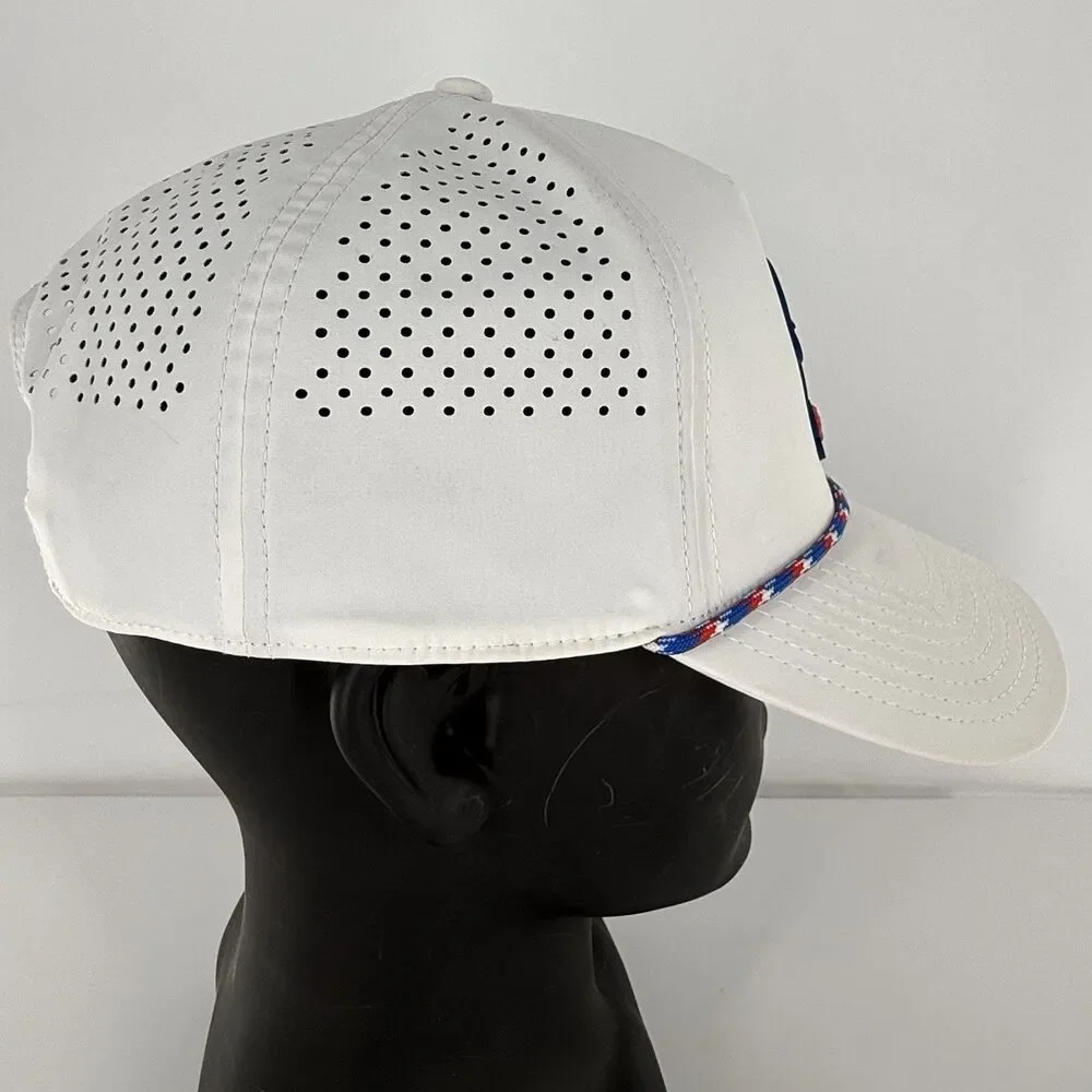 Branded Bills Nash White Golf Hat Snapback Rope Performance Cap - Picture 7 of 15